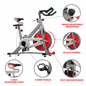 Sunny Health & Fitness Pro Indoor Cycling Bike SF-B901 - Treadmills and Fitness World