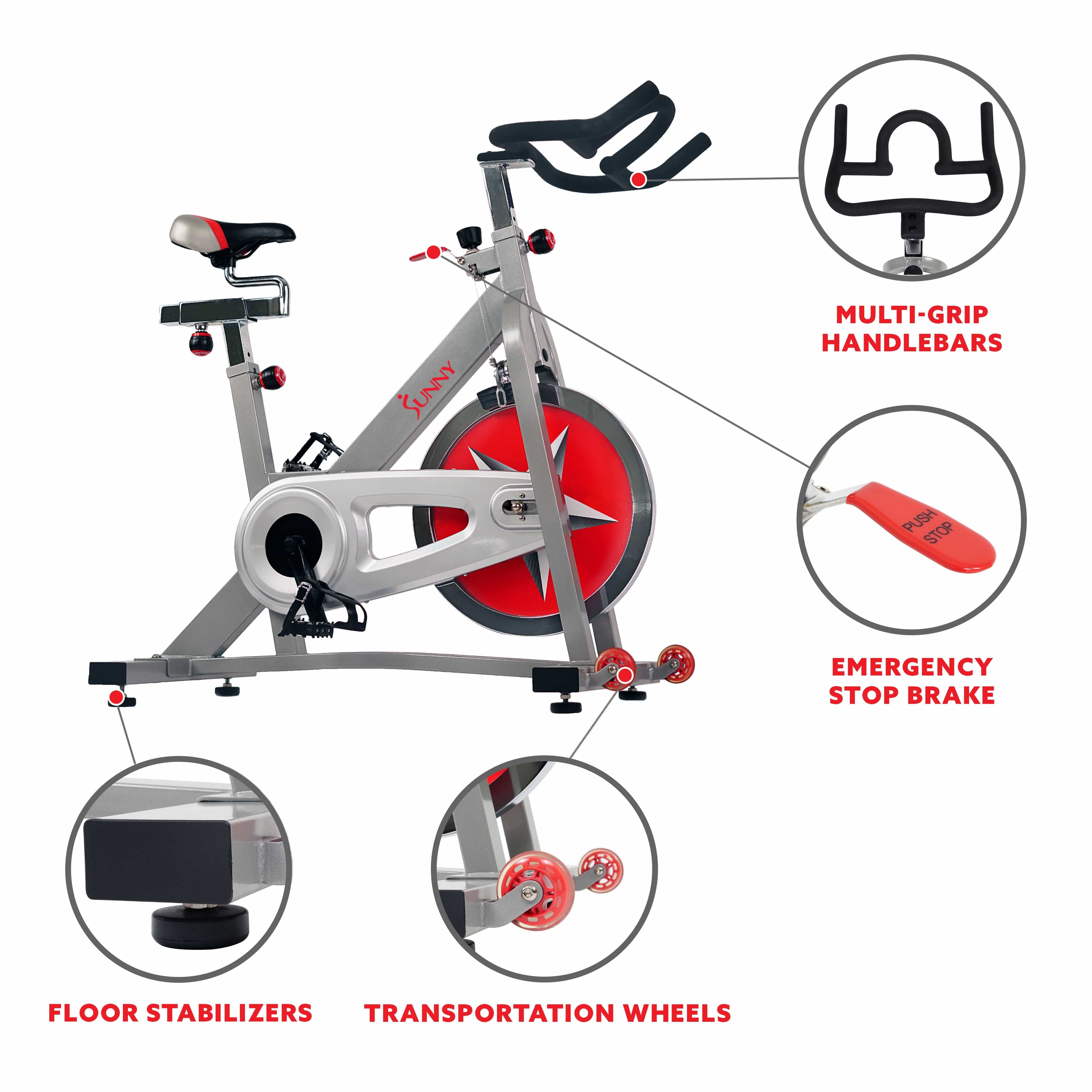 Sunny Health Fitness Pro Indoor Cycling Bike SF B901