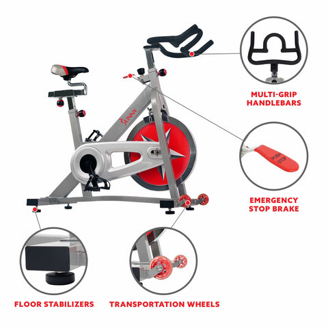 Image of Sunny Health & Fitness Pro Indoor Cycling Bike SF-B901 - Treadmills and Fitness World