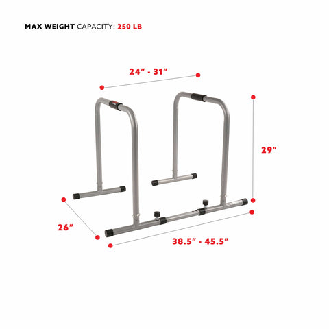 Image of Sunny Health & Fitness SF-BH6507 Dip Station w/ Safety Connector - Treadmills and Fitness World