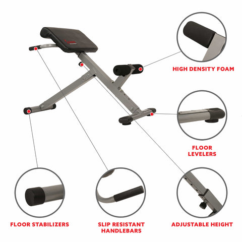 Image of Sunny Health & Fitness 45 Degree Hyperextension Roman Chair - Treadmills and Fitness World