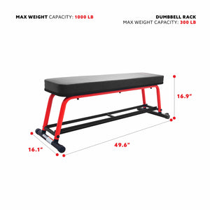 Sunny Health & Fitness Power Zone Strength Flat Bench - SF-BH6996 - Treadmills and Fitness World