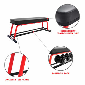 Sunny Health & Fitness Power Zone Strength Flat Bench - SF-BH6996 - Treadmills and Fitness World