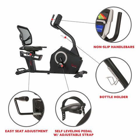 Image of Sunny Health & Fitness Programmable Recumbent Bike - Treadmills and Fitness World