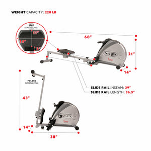 Sunny Health & Fitness SF-RW5606 Elastic Cord Rowing Machine - Treadmills and Fitness World