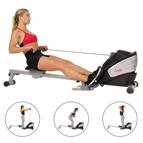 Image of Sunny Health & Fitness SF-RW5622 Dual Function Magnetic Rowing Machine - Treadmills and Fitness World