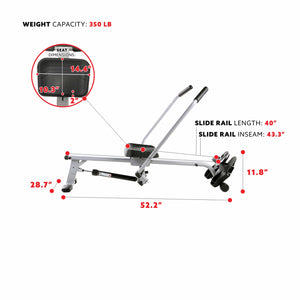 Sunny Health & Fitness Full Motion Rowing Machine - SF-RW5639 - Treadmills and Fitness World