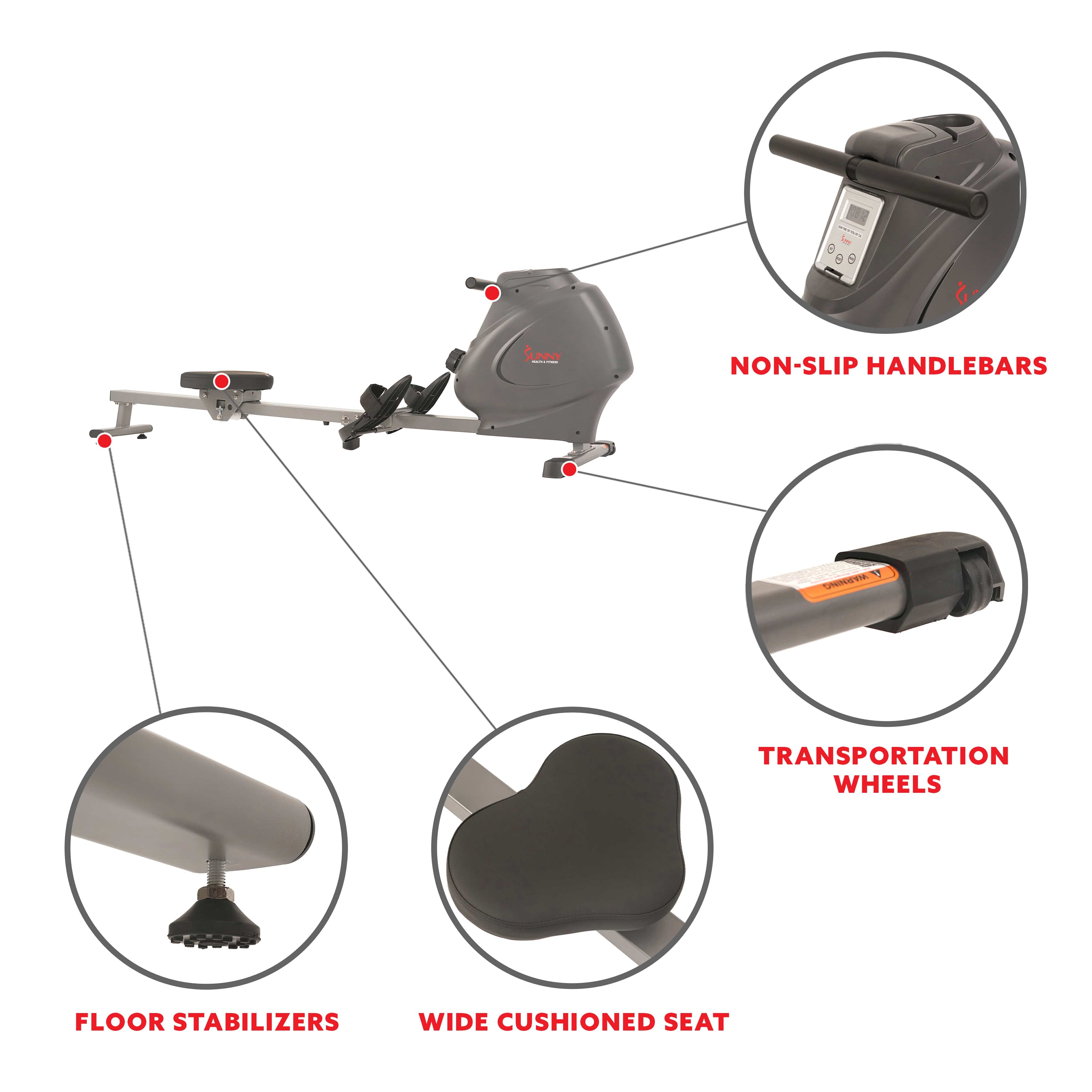 Sunny Health & Fitness Magnetic Rowing Machine