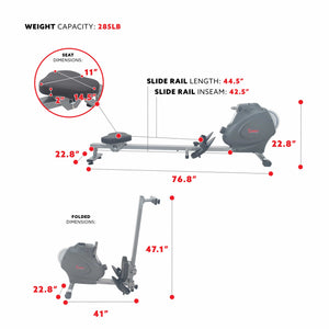 Sunny Health & Fitness Flywheel Rowing Machine - SF-RW5856 - Treadmills and Fitness World