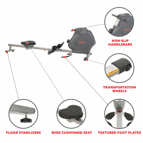 Image of Sunny Health & Fitness Multifunction SPM Magnetic Rowing Machine - SF-RW5941 - Treadmills and Fitness World