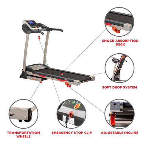 Image of Sunny Health & Fitness Treadmill - SF-T4400 - Treadmills and Fitness World