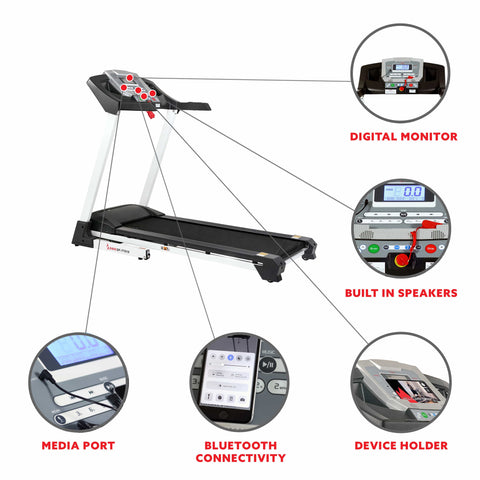 Image of Sunny Health & Fitness SF-T7515 Smart Treadmill with Auto Incline - Treadmills and Fitness World