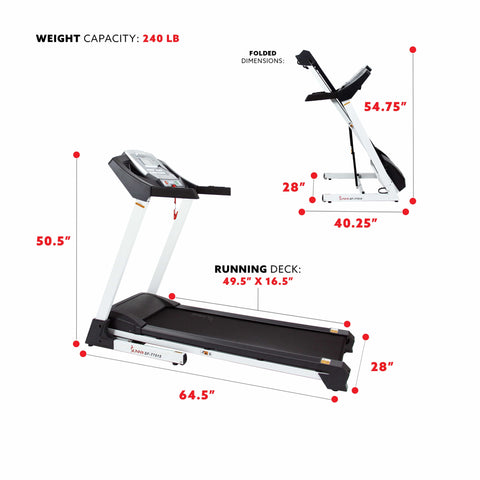 Image of Sunny Health & Fitness SF-T7515 Smart Treadmill with Auto Incline - Treadmills and Fitness World