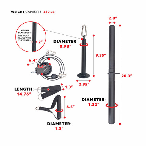 Image of Sunny Health & Fitness Lat Pull Down Attachment for Power Racks and Cages - SF-XFA006 - Treadmills and Fitness World