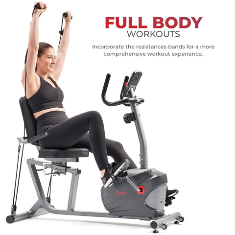 Image of Sunny Health & Fitness Performance Interactive Series Recumbent Exercise Bike - SF-RB420031 - Treadmills and Fitness World