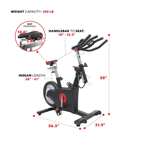 Image of Sunny Health & Fitness Premium Kinetic Flywheel Rear Drive Cycle - SF-B1852 - Treadmills and Fitness World