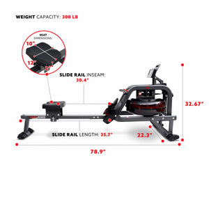 Smart Obsidian Surge 500m Water Rowing Machine – SF-RW5713SMART - Treadmills and Fitness World