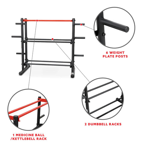 Image of Sunny Health & Fitness Multi-Weight Storage Rack Stand - SF-XF921036 - Treadmills and Fitness World