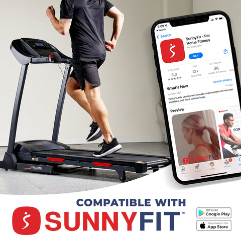 Image of Sunny Health & Fitness Premium Folding Auto-Incline Treadmill - SF-T7705 SMART - Treadmills and Fitness World